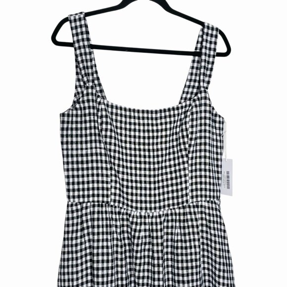 Reformation Bucatini April Check Black White Gingham Linen Dress Size‎ 12 NWT - Picture 5 of 11